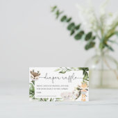 ジャングルサファリ動物ベビーシャワーおむつラッフル エンクロージャーカード (スタンド正面)