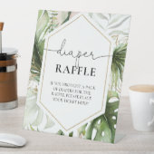 ジャングルサファリ動物ベビーシャワーおむつラッフル 台座サイン (インサイチュ)