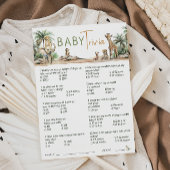 ジャングルサファリ動物ベビーシャワートリビアカード 招待状