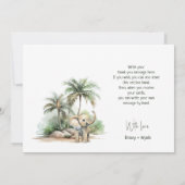 ジャングルサファリ動物ベビーシャワーフラットサンキュー サンキューカード (裏面)