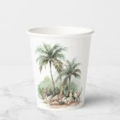 ジャングルサファリ動物ベビーシャワー紙カップ 紙コップ (裏面)