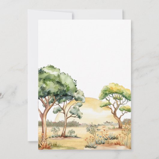 ジャングルサファリ動物ベビーシャワー 招待状 (裏面)