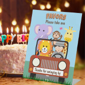 ジャングルサファリ動物園の動物の赤ちゃんシャワーの好意 台座サイン