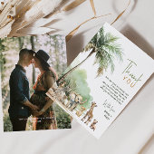 ジャングルサファリ動物垂直ベビーシャワー写真 サンキューカード