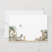 ジャングルサファリ動物家族の伝統カード サンキューカード (裏面)