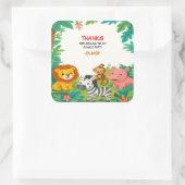 ジャングルサファリ動物感謝してい誕生日ユーステッカー スクエアシール (バッグ)