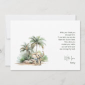 ジャングルサファリ動物横型バースデーパーティー サンキューカード (裏面)