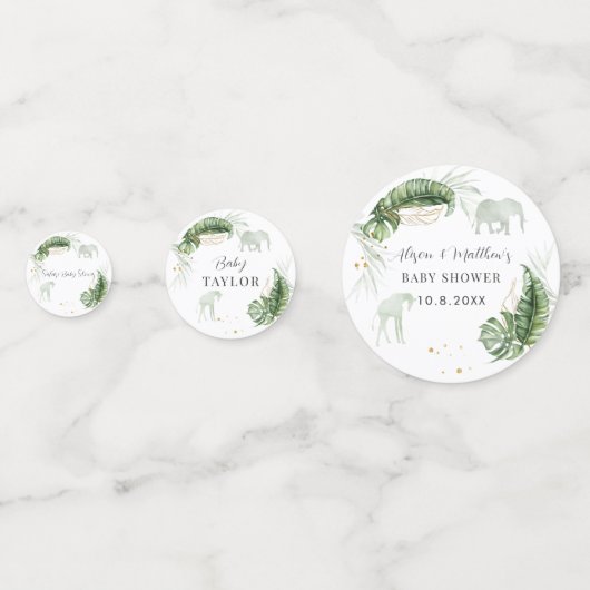 ジャングルサファリ動物自然ボーイベビーシャワー コンフェッティ (正面)