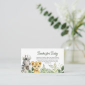 ジャングルサファリ動物赤ちゃんシャワーブックベビー エンクロージャーカード (スタンド正面)