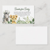 ジャングルサファリ動物赤ちゃんシャワーブックベビー エンクロージャーカード (正面/裏面)