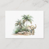 ジャングルサファリ動物赤ちゃんシャワーベビー エンクロージャーカード (裏面)