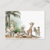 ジャングルサファリ動物赤ちゃんシャワーベビー エンクロージャーカード (裏面)