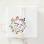 ジャングルサファリ動物1st誕生日パーティーありがとう フェイバータグ (インサイチュ)