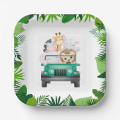 ジャングルサファリ動物 ペーパープレート (正面)