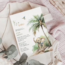 ジャングルサファリ動物 | 女の子！赤ちゃんシャワー 招待状