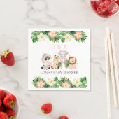 ジャングルサファリ女の子ベビーシャワー スタンダードカクテルナプキン (インサイチュ)