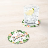 ジャングルサファリ女の子ベビーシャワー ラウンドペーパーコースター (インサイチュ)