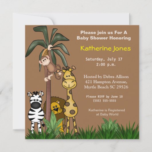 ジャングルサファリ招待状 招待状 (正面)