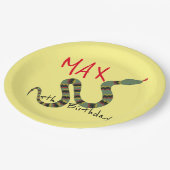 ジャングルサファリ探検用スネーク誕生日 ペーパープレート (アングル)