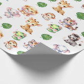 ジャングルサファリ柄 ギフト包装紙 ラッピングペーパー (角)