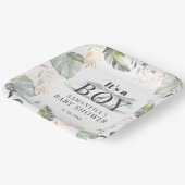 ジャングルサファリ植物少年の赤ちゃんシャワー ペーパープレート (傾斜あり)