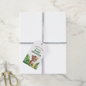 ジャングルサファリ熱帯動物の赤ちゃんシャワーのお願い ギフトタグ (より糸付き)