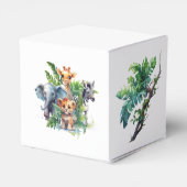 ジャングルサファリ熱帯動物の赤ちゃんシャワーのお願い フェイバーボックス (裏面サイド)