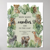 ジャングルサファリ瓶ゲーム内のキャンディの数 ポスター (正面)