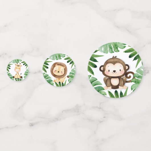 ジャングルサファリ男の子の赤ちゃんシャワー コンフェッティ (裏面)