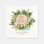 ジャングルサファリ男の赤ちゃんシャワー スタンダードカクテルナプキン (正面)