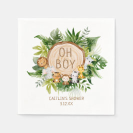ジャングルサファリ男の赤ちゃんシャワー スタンダードカクテルナプキン