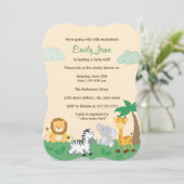 ジャングルサファリ男女兼用ベビーシャワー招待状 招待状 (スタンド正面)