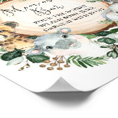 ジャングルサファリ素朴アニマルモモモモザバードリンクサイン ポスター (角)