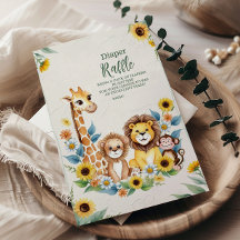 ジャングルサファリ素朴ーの動物のラッフルおむつ