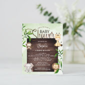 ジャングルサファリ素朴ー動物の緑の赤ちゃんシャワー (スタンド正面)