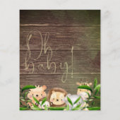 ジャングルサファリ素朴ー動物の緑の赤ちゃんシャワー (裏面)