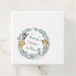 ジャングルサファリ緑の赤ちゃんシャワーありがとう フェイバータグ