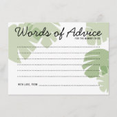 ジャングルサファリ葉ーアドバイスベビーシャワー アドバイスカード (正面)