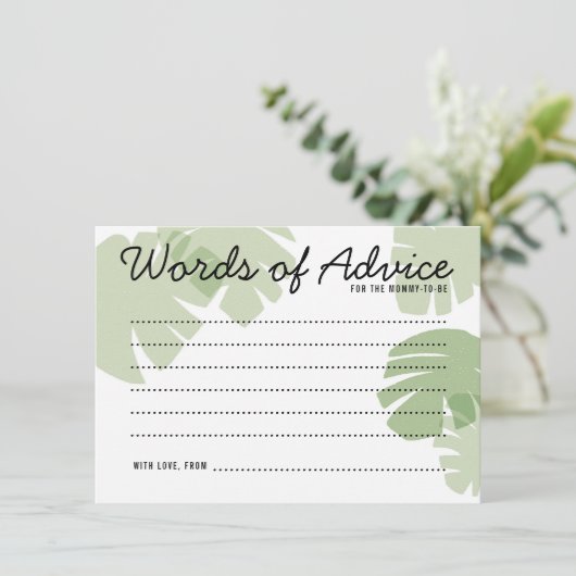 ジャングルサファリ葉ーアドバイスベビーシャワー アドバイスカード (スタンド正面)