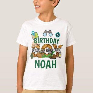ジャングルサファリ誕生日ボーイ Tシャツ