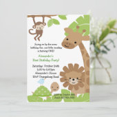 ジャングルサファリ誕生日招待状 招待状 (スタンド正面)