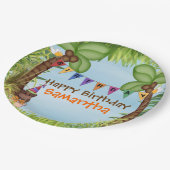 ジャングルサファリ誕生日紙プレート ペーパープレート (アングル)