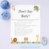 ジャングルサファリ赤ちゃんシャワーゲーム チラシ (シングル)