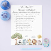 ジャングルサファリ赤ちゃんシャワーゲーム チラシ (シングル)