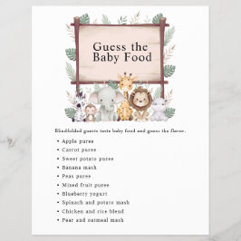 ジャングルサファリ赤ちゃんシャワーゲーム チラシ