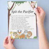 ジャングルサファリ赤ちゃんシャワーゲーム チラシ (手)