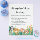 ジャングルサファリ赤ちゃんシャワーゲーム チラシ (シングル)