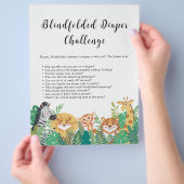 ジャングルサファリ赤ちゃんシャワーゲーム チラシ (手)