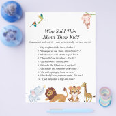 ジャングルサファリ赤ちゃんシャワーゲーム チラシ (シングル)