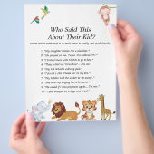 ジャングルサファリ赤ちゃんシャワーゲーム チラシ (手)